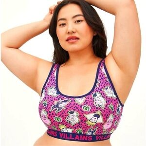 Scoop neck Bralette pink green leopard villains Disney